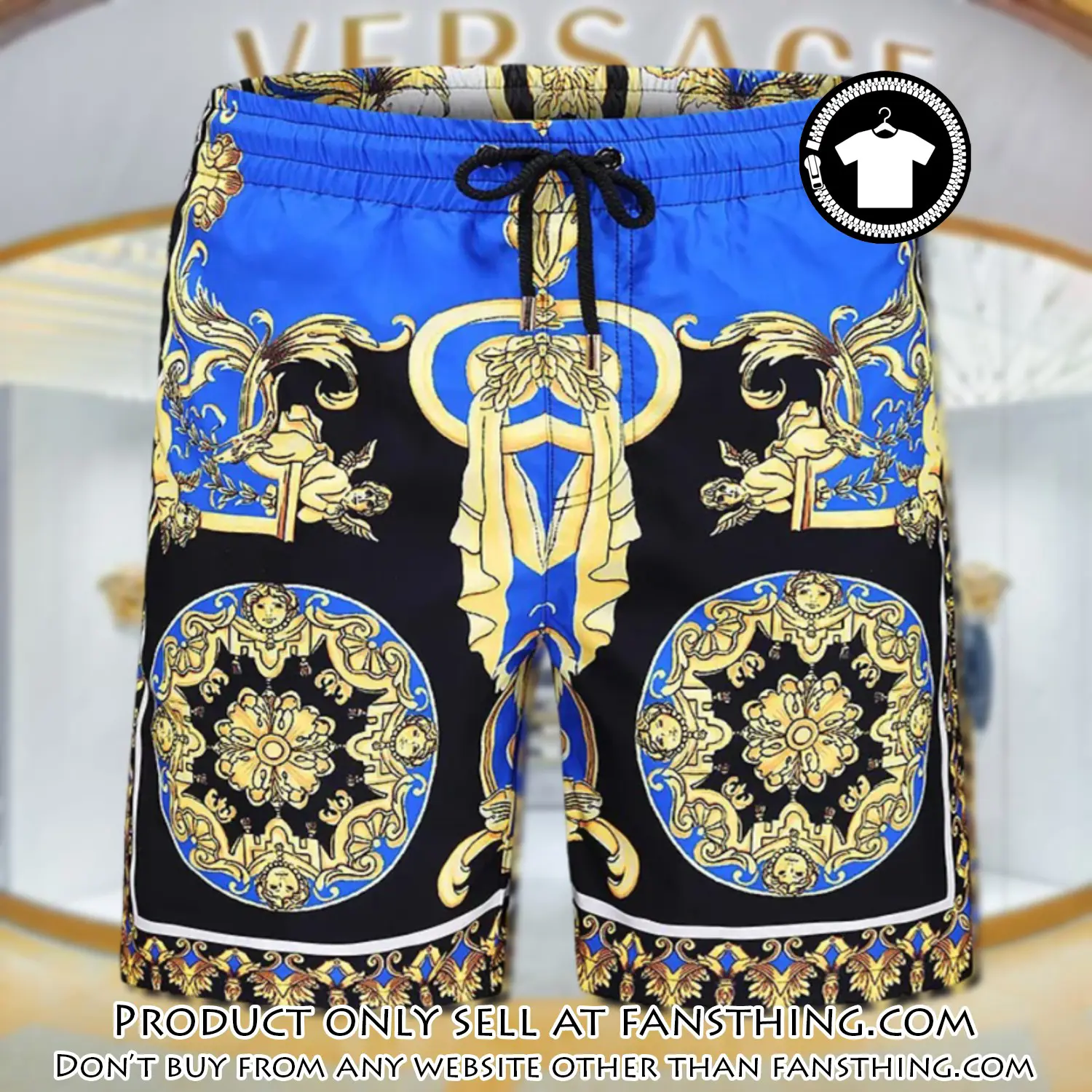 Versace new 3d luxury brand all over print shorts pants for men fst5708249